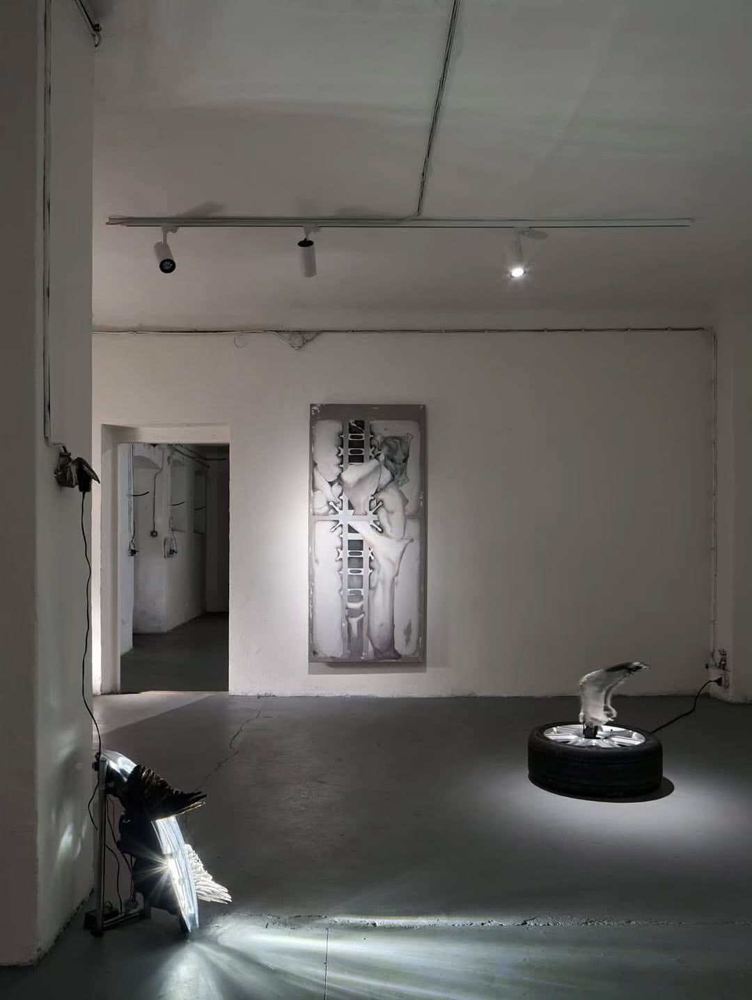 WITH FEATHERS AND FLESH installation view 2